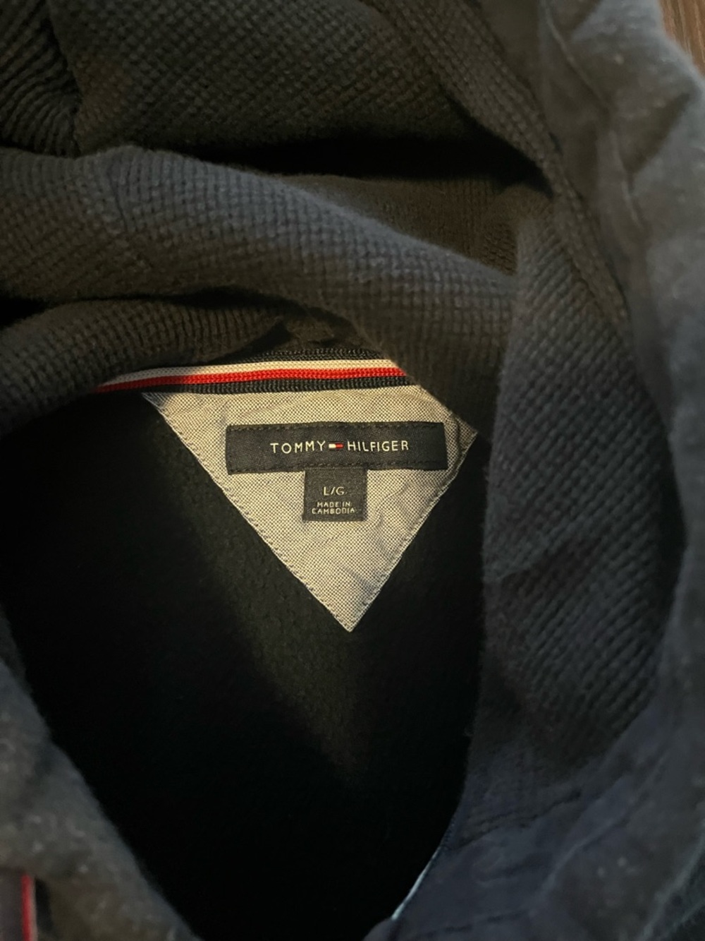 Tommy Hilfiger Dark Navy Pullover with Signature Flag Detail - Picture 2 of 3